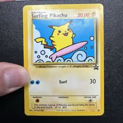 Pokemon TCG Surfing Pikachu Black Star Promo 28/53 WOTC League 2001 HP Card - Image 2
