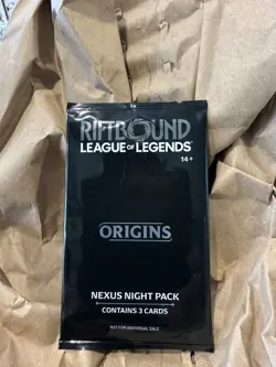 Riftbound Origins Nexus Night Pack Sealed English 3-Card Pack - Image 1