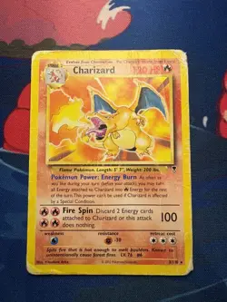 Charizard Pokemon Card Legendary Collection 3/110 Rare Non Holo 2002 DMG - Image 1