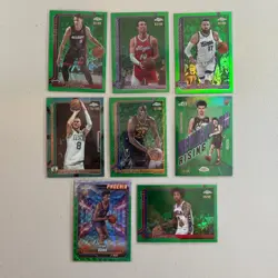2025-26 Topps Chrome basketball lot of (8) cards Green Refractors /99 - Image 1
