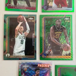 2025-26 Topps Chrome basketball lot of (8) cards Green Refractors /99 - Image 3