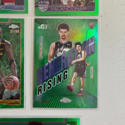 2025-26 Topps Chrome basketball lot of (8) cards Green Refractors /99 - Image 5