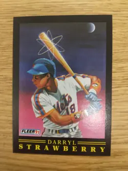 1991 Fleer Pro-Visions #12 Darryl Strawberry Nuclear Powered Insert - Mets NM - Image 5