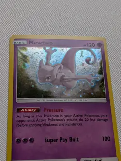 Pokemon TCG Mewtwo Promo SM77 Sun & Moon Promos Holo - LP *Indentation on back* - Image 2