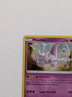 Pokemon TCG Mewtwo Promo SM77 Sun & Moon Promos Holo - LP *Indentation on back* - Image 4