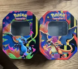 2x Large Charizard Pokemon TCG Tins Empty No Cards - Image 1