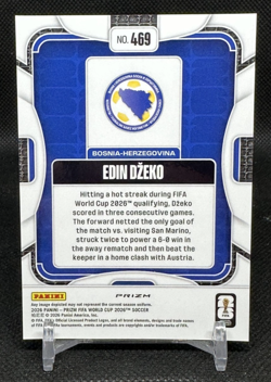Edin Dzeko Blue Wave Prizm Parallel Card /225 SP 2026 Panini FIFA World Cup #469 - Image 2
