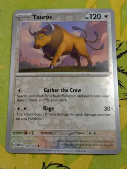 Tauros 128/165 Uncommon 151 Pokemon Reverse Holo Near Mint - Image 1