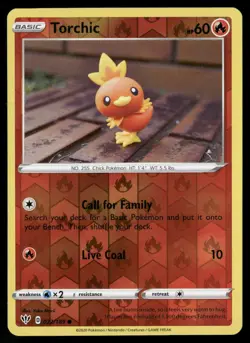 Torchic 022/189 Common Darkness Ablaze Pokemon Reverse Holo NM/M - Image 1
