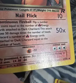 Dark Charizard 21/82 Rare Team Rocket Pokemon 1st Edition Moderately Played - Image 3