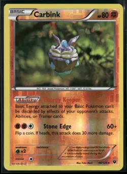 Carbink 49/124 Rare Fates Collide Pokemon Reverse Holo Near Mint - Image 1