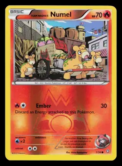 Team Magma's Numel C Reverse Holo Double Crisis DCR 1/34 Pokemon LP 2015 - Image 1