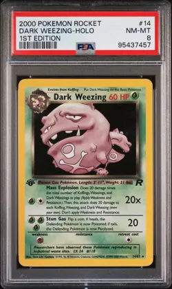 2000 Pokemon Rocket Dark Weezing - Holo 1st Edition PSA 8 - Image 1