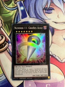 NUMBER 11: BIG EYE GERMAN SUPER RARE AC14-DE017 NEAR MINT YUGIOH - Image 1