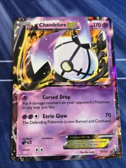 2013 Pokemon, Legendary Treasures, #77/113 Chandelure EX, Holo Ultra Rare LP - Image 1