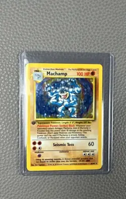1999 Pokemon Base Set Machamp 8/102 Holo 1st Edition WOTC Rare Vintage TCG - Image 1