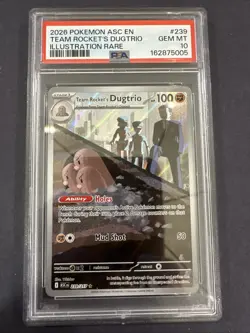 Pokemon Team Rocket's Dugtrio Ascended Heroes Illustration Rare #239 PSA 10 - Image 1