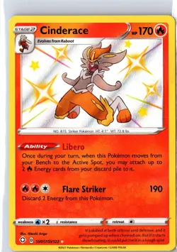 Cinderace SV017/SV122 Shining Fates Shiny Vault Pokemon Holo Near Mint - Image 1