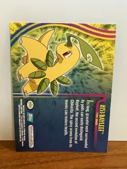 Vintage Pokemon TCG Topps Blue Label TV Animation Bayleef Jhoto FOIL #153 - Image 2