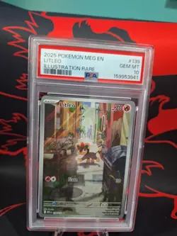 Pokemon TCG Mega Evolution Litleo #139 PSA 10 - Image 1