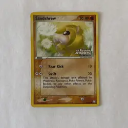 Pokemon Sandshrew 74/109 EX Team Rocket Returns Reverse Holo Rare English - Image 1