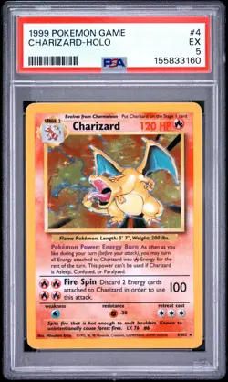 1999 POKEMON GAME #4 CHARIZARD-HOLO PSA 5 - Image 1