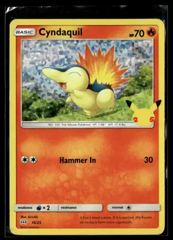 Pokemon TCG McDonald's 25th Anniversary Promos #010/025 Cyndaquil Confetti Holo - Image 1