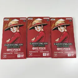 One Piece OP-13 Carrying On His Will Sleeved Booster Pack LOT OF 3 - Image 1