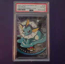 2000 #134 Vaporeon Foil Topps TV Animation Series 3 Holo Pokemon Card PSA 6 MINT - Image 1