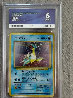 Lapras 131 - Mystery of the Fossils - EX-MT 6 Ace Grading Card - Japanese - Image 1