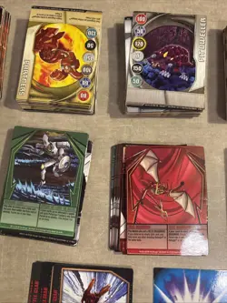 Bakugan Battle Brawlers 215 CT Card Lot Heavy & Light Cards Metal Red Blue Used - Image 3