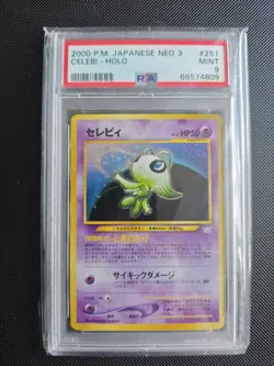PSA 9 Pokemon Card Celebi Holo 251 Japanese Neo 3 Awakening Legends Rare 2000 - Image 1