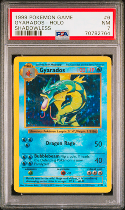 Pokemon TCG: 1999 Gyarados Shadowless #6 PSA 7 - Image 1