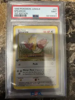 Spearow 1st Edition Fossil PSA 9 Pokemon Card - Image 1