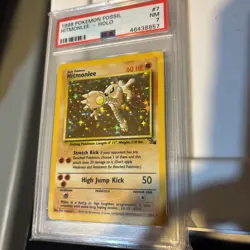 HITMONLEE PSA 7 NM 1999 POKEMON FOSSIL #7/62 RARE HOLO - Image 2