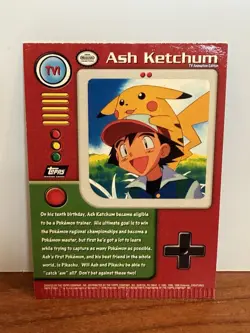 Vintage Pokemon TCG Topps Black Label TV Animation Ash Ketchum Textured FOIL TV1 - Image 2
