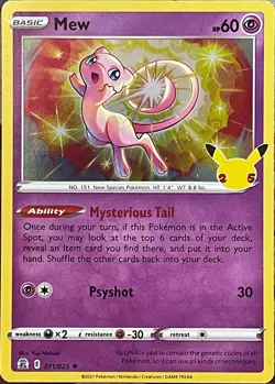 Mew Holo Rare - 011/025 - Celebrations Pokemon 2021 - Image 1