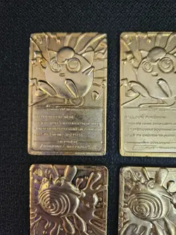 6 23K Gold-Plated Pokemon Trading Cards Pikachu Poliwhirl Mewtwo Jigglypuff - Image 4