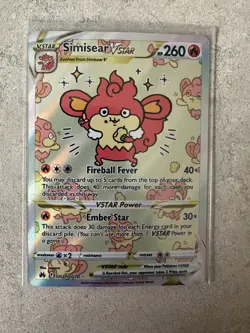 Simisear VSTAR GG37/GG70 Holo Crown Zenith Galarian Gallery Pokemon NM! - Image 1