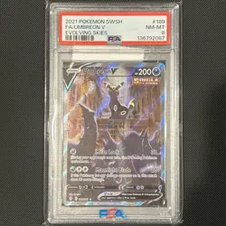 Umbreon V Alternate Full Art 2021 Pokemon SWSH Evolving Skies #189 PSA 8 - Image 1