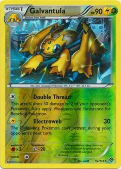 Galvantula 42/114 Reverse Holo Rare Pokemon Steam Siege 2016 NM - Image 1