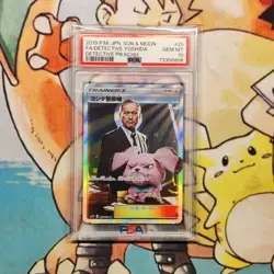 PSA 10 2019 Pokemon Detective Pikachu 25 Detective Yoshida FA Japanese Sun Moon - Image 1