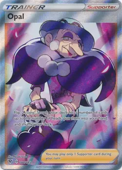 Pokemon TCG Opal Full Art Sword & Shield Vivid Voltage 184/185 Ultra Rare NM - Image 1