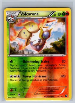 Volcarona 15/114 Rare Steam Siege Pokemon Reverse Holo Near Mint - Image 1