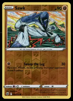 Sawk 081/172 Common Brilliant Stars Pokemon Reverse Holo NM - Image 1
