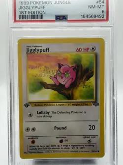 1999 Pokemon Jungle Set - #54 Jigglypuff [1st Edition] - PSA 8 - Image 2