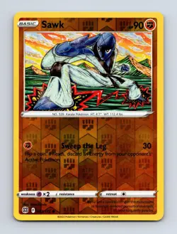 Sawk 081/172 Common Brilliant Stars Pokemon Reverse Holo Near Mint - Image 1