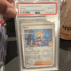 Pokemon 2024 Sv07 Stellar Crown Briar #132 Regional Champs Stamped Holo PSA 10 - Image 1