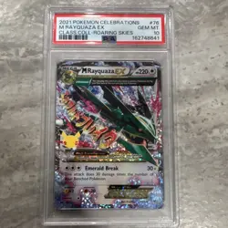 2021 Pokemon Celebrations Classic Collection M Rayquaza EX Holo 76/108 PSA 10 - Image 1