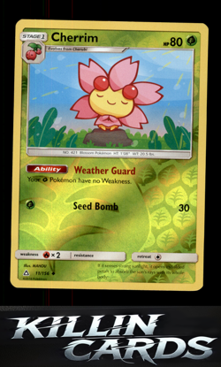 Reverse Holofoil Cherrim 11/156 Pokemon Uncommon SM - Ultra Prism Card NM - Image 1